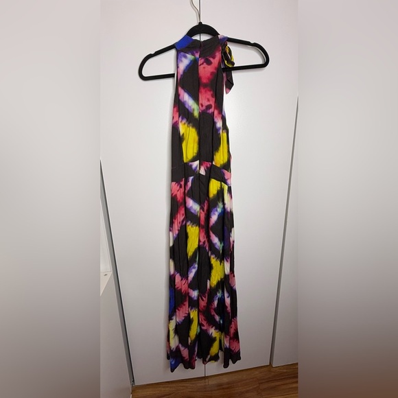Busayo X RTR - Rainbow Tie Dye Maxi High Neck Dress - Size 0 - Picture 5 of 13